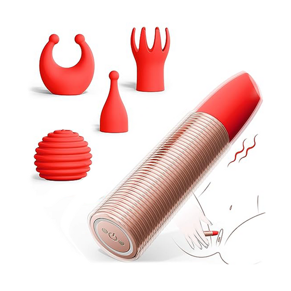 Clitorale vibrator met 5 verschillende hoesjes