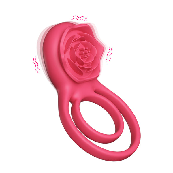 Trillende Cockring met Rozen Clitoris Stimulatie