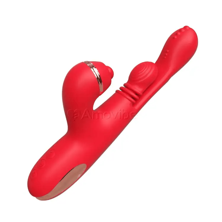 G-spot vibrator met cirkelvormige masserende beweging, vibratie en 3 opzetstukken voor clitoris tikken, kietelen en likken
