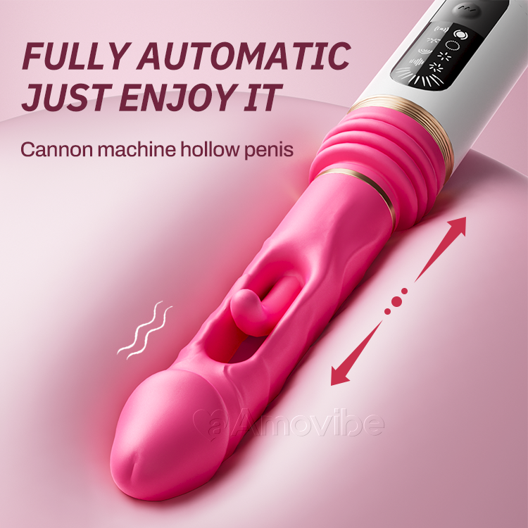 Stotende Dildo Vibrator met Klappende & Vibrerende Patronen (Inclusief Zuignap)