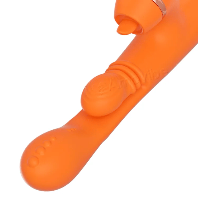 G-spot vibrator met cirkelvormige masserende beweging, vibratie en 3 opzetstukken voor clitoris tikken, kietelen en likken