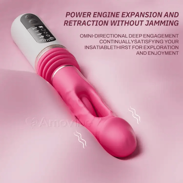 Stotende Dildo Vibrator met Klappende & Vibrerende Patronen (Inclusief Zuignap)