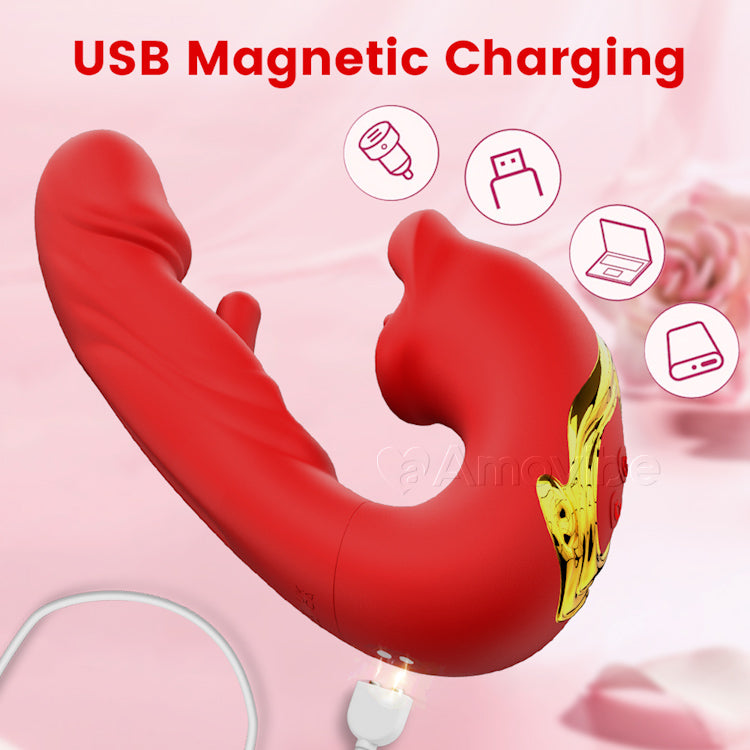 Flapperende Clitoris Vibrator met Kussende Mond & Vibratie