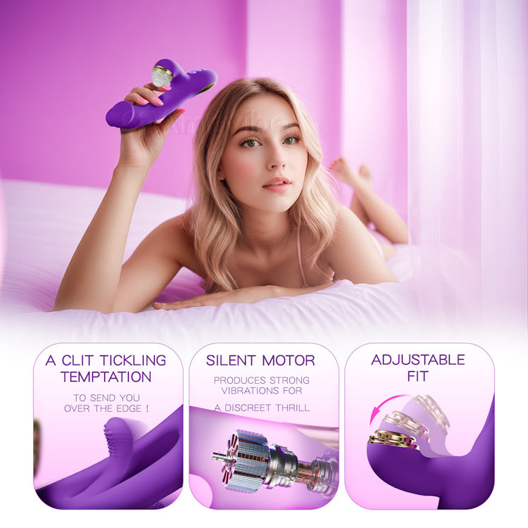 Innovatieve Flapping G-spot Vibrator met Vervangbare Siliconen Hoezen voor Tikkende, Kietelende & Likfunctie