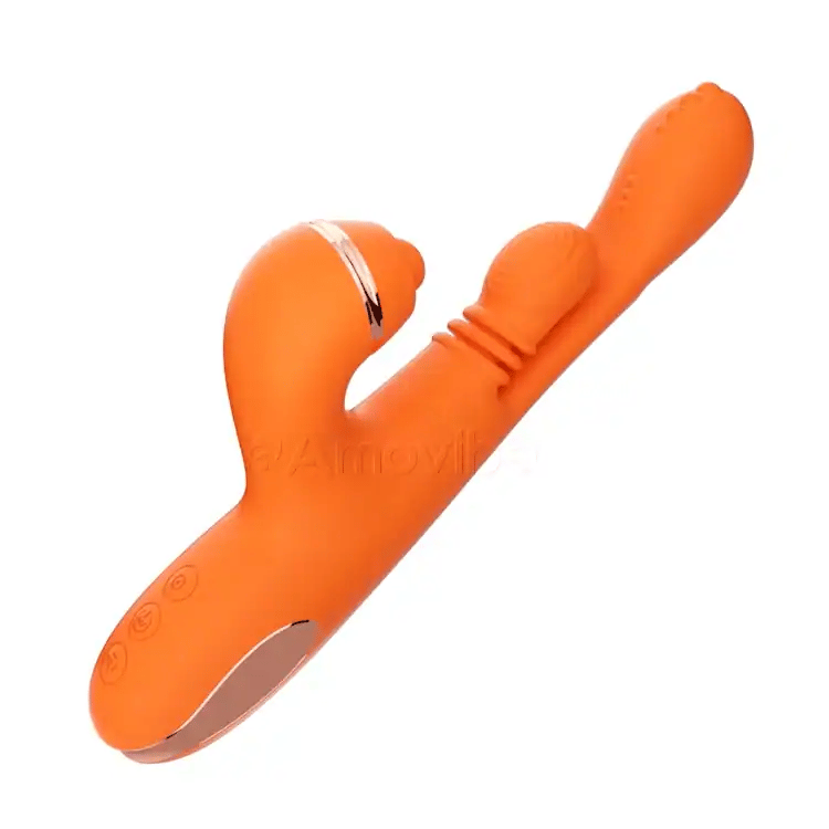 G-spot vibrator met cirkelvormige masserende beweging, vibratie en 3 opzetstukken voor clitoris tikken, kietelen en likken