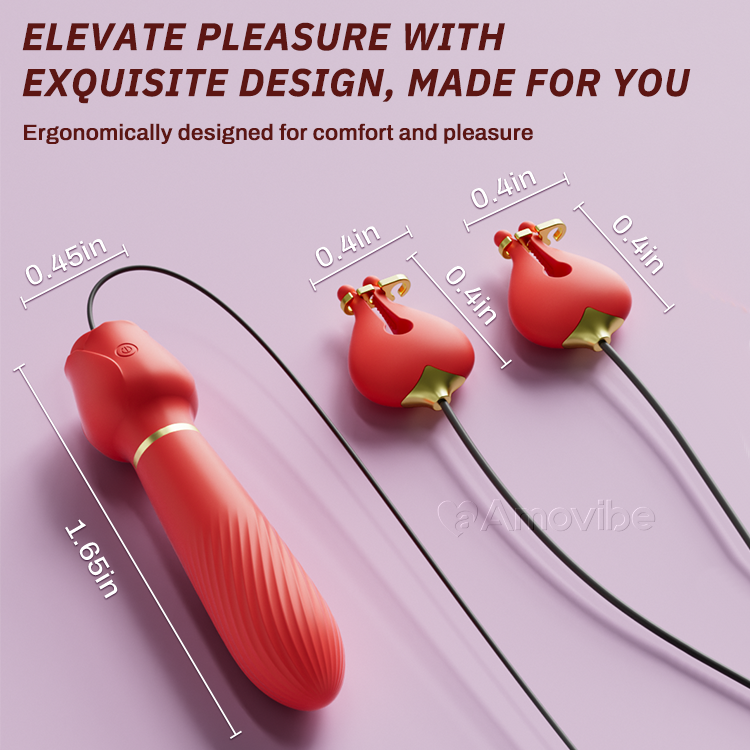 Clitorale vibrator met tepelklemmen