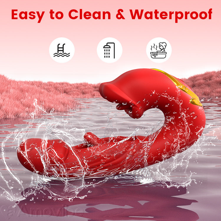 Flapperende Clitoris Vibrator met Kussende Mond & Vibratie