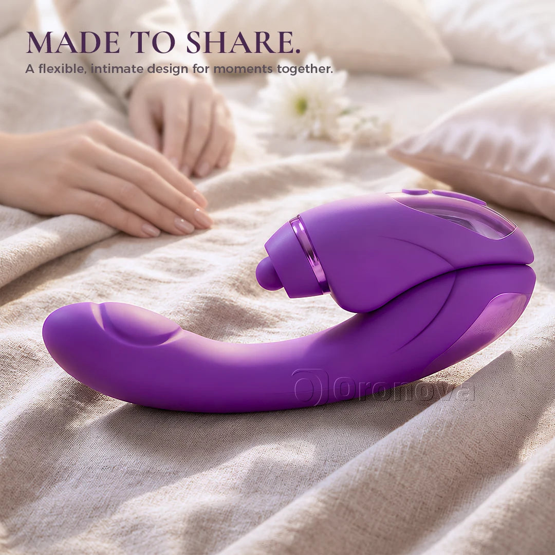 2-in-1 Dual Function Vibrator with 10 Vibration Modes, 10 Tapping Modes & 4 Interchangeable Heads