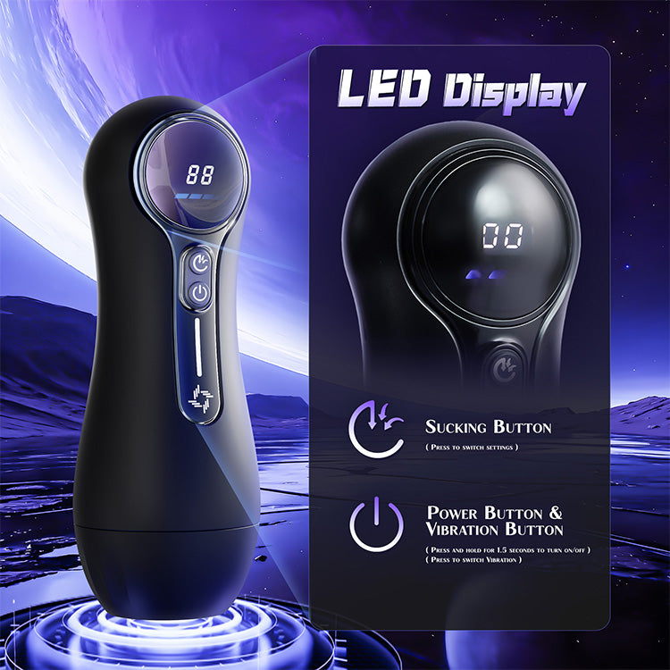 Auto mannelijke masturbator – 4 zuigingen, 9 vibraties, LED-display