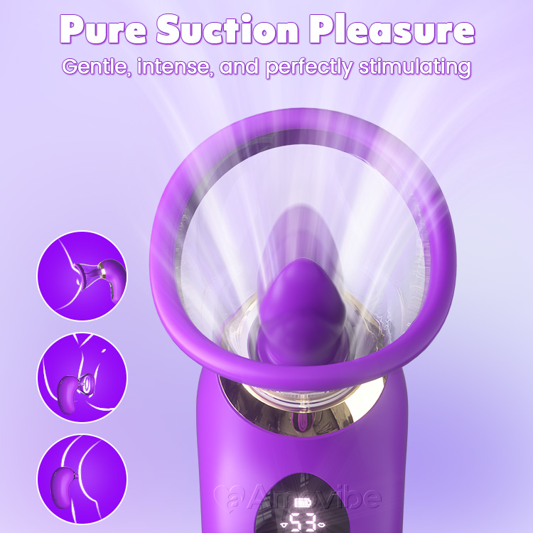 5-in-1 Vibrator met Zuigen, Likken en LCD-bediening