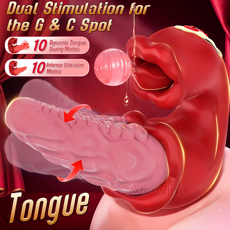 2-in-1 Octopus Vibrator met Plagerige Tong en 10 Trilmodes