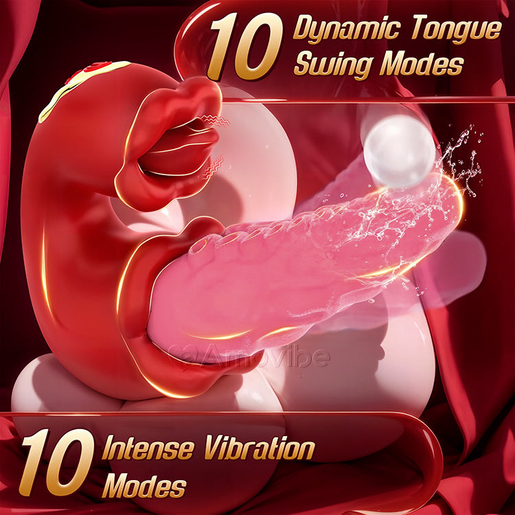 2-in-1 Octopus Vibrator met Plagerige Tong en 10 Trilmodes