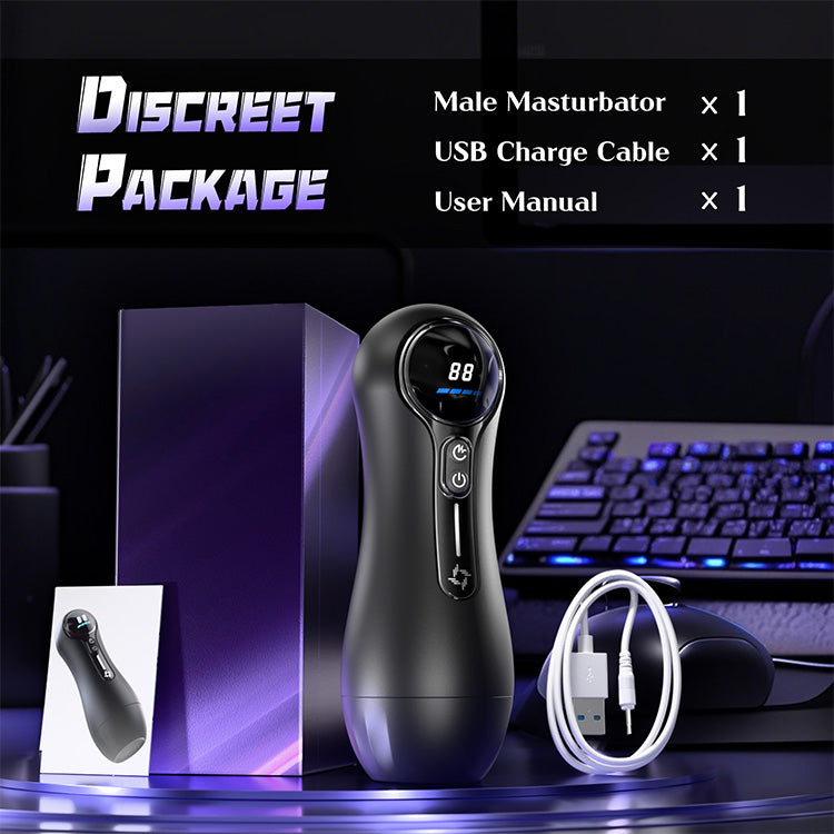Auto mannelijke masturbator – 4 zuigingen, 9 vibraties, LED-display