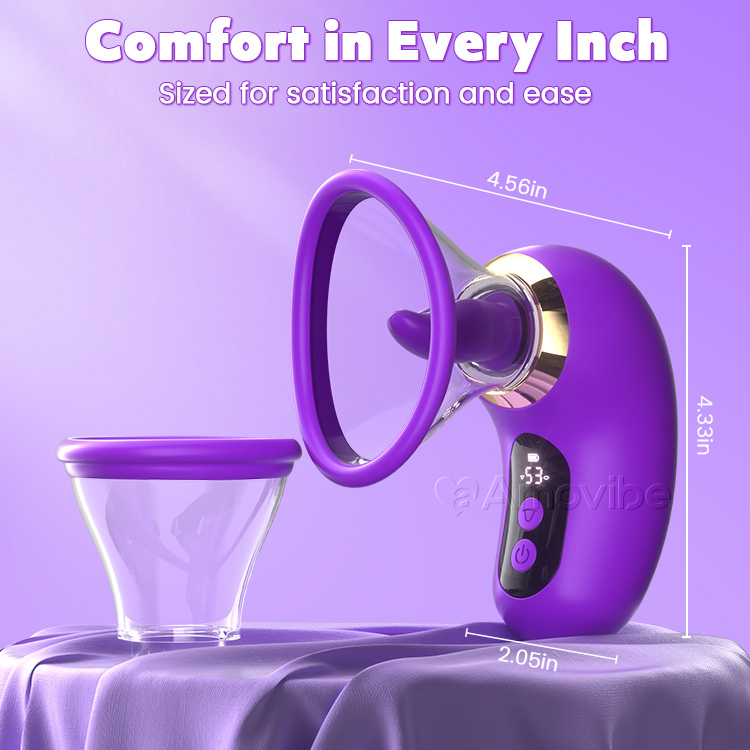 5-in-1 Vibrator met Zuigen, Likken en LCD-bediening