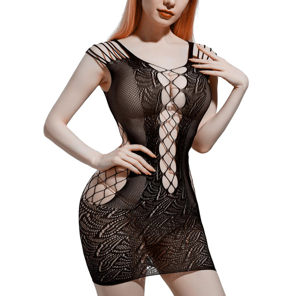 Erotisch netpanty body - Dames sexy mesh lingerie set